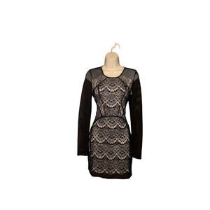 Express black lace fishnet bodycon minidress size S - EUC